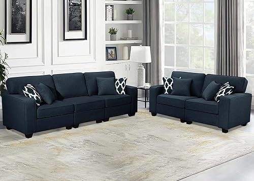 Vista 35 de Legend Vansen - Sofá seccional modular en forma de L con otomano, sofá seccional reversible moderno de esquina para sala de estar Carbón