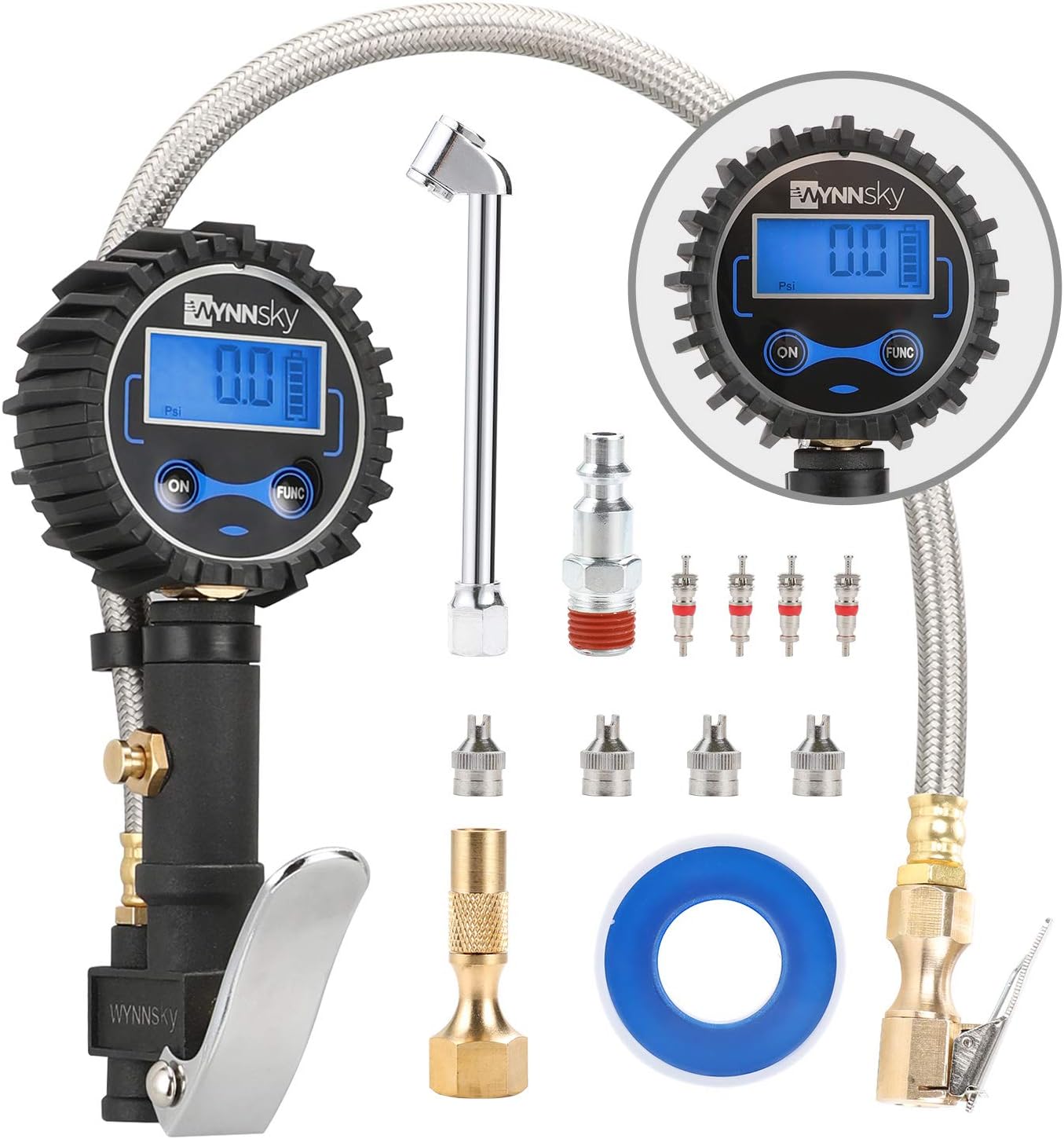 Tcisa Tire Inflator with Pressure Gauge Digital Heavy Duty 200 PSI Air