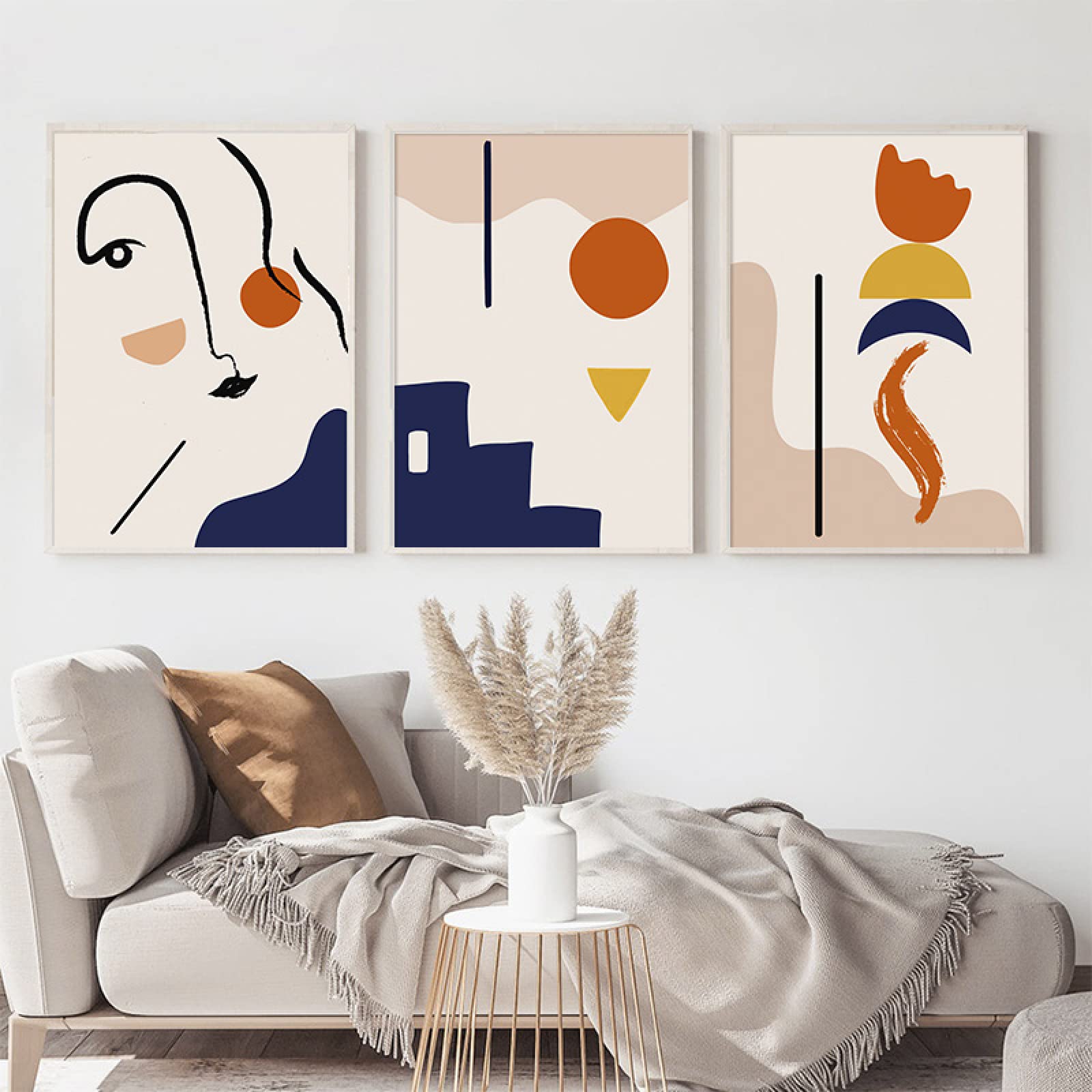 Luodroduo Set Di 6 Poster Artistici Da Parete 20x25 Cm - Stampe Su Tela Con Motivi Geometrici Astratti E Retrò - Decorazione Moderna Per Soggiorno E Camera Da Letto