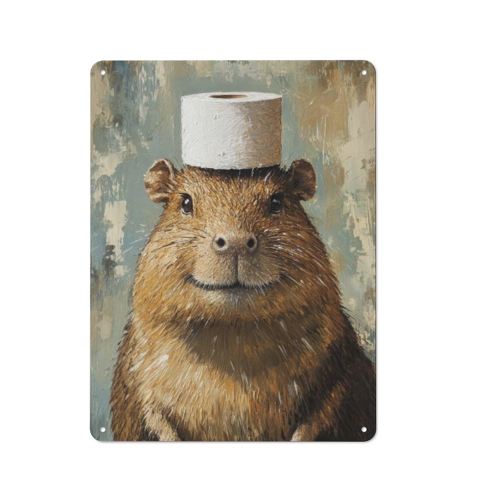 Toilet Paper Hat Character Metal Wall Decor 40x30cm, Vintage Metal Sign for Home, Shop, Pub Or Studio Wall