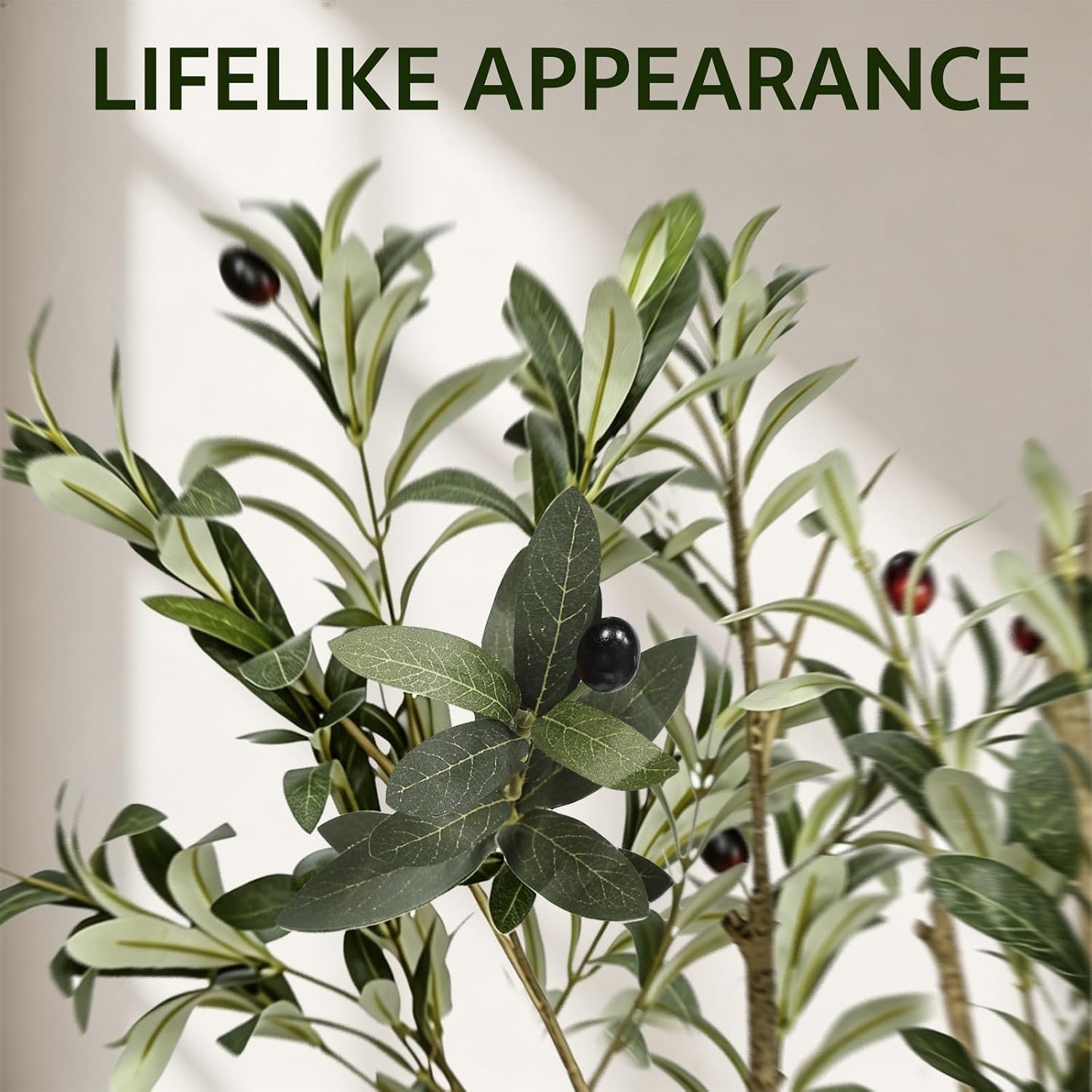 6FT Artificial Olive Tree Indoor with Elegant White Planter