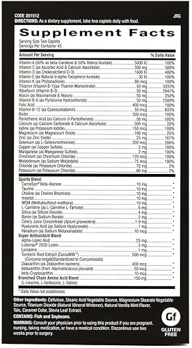Miniatura 4 de GNC Mega Men Sport - Multivitamínico diario para rendimiento función muscular y salud general 90 unidades