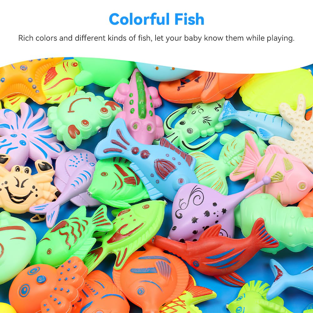 BAKAJI Gioco Da Pesca Magnetico Per Bambini 3+ – Pesciolini Con Calamita, Canna E Tabellone Musicale Con Luci, Idea Regalo Divertente Per Famiglie