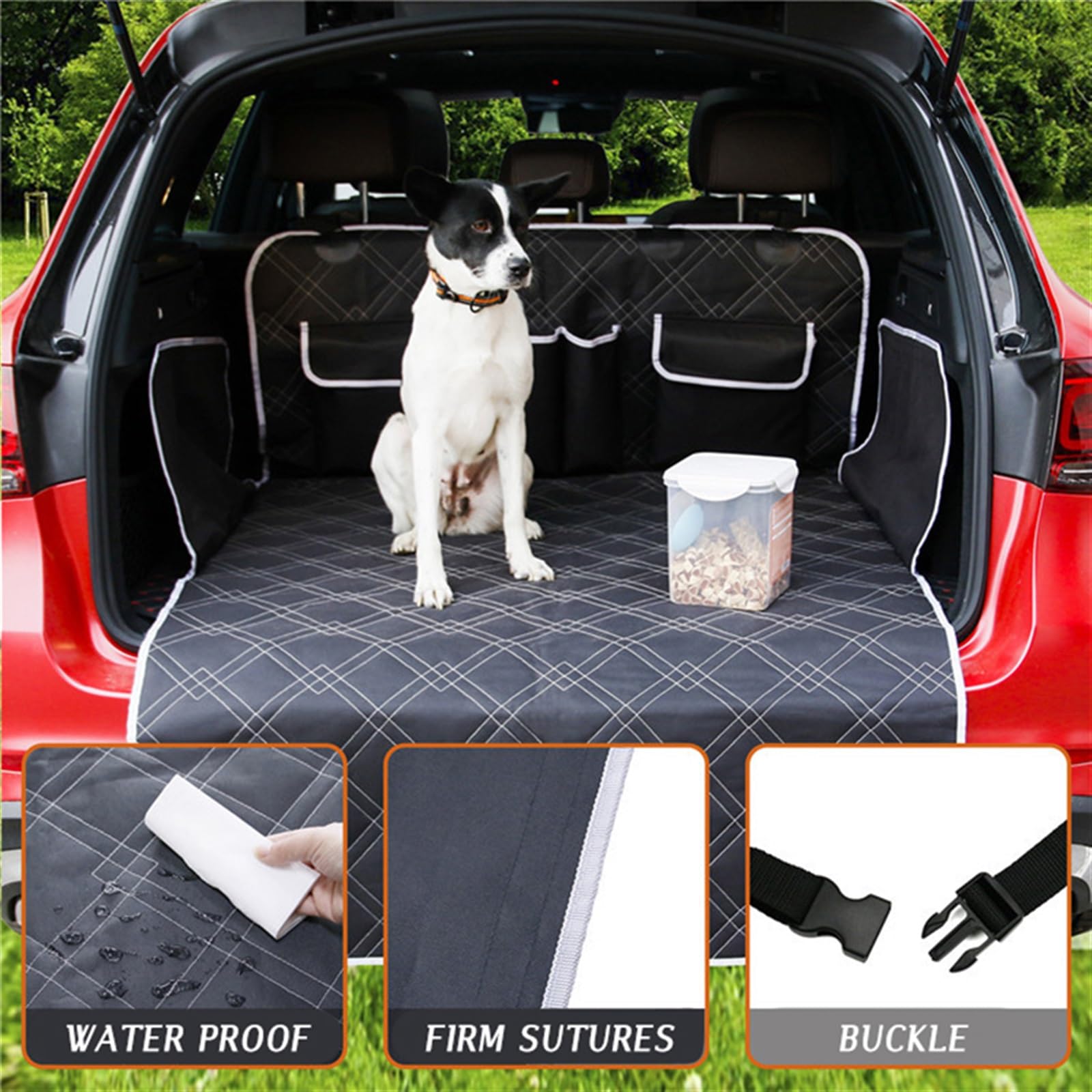 Funda Perros Coche Cojín para Maletero de Coche para Perros, Funda para Asiento de Coche para Mascotas, cojín para Hamaca Grande para Perros y Mascotas Protector Coche Perros