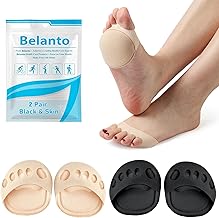 2 pair Forefoot Pads for Women High Heels, Non-Slip Toe Topper Socks Reusable Ball of Foot Cushions Honeycomb Fabric Metatarsal Pads Invisible Forefoot Socks