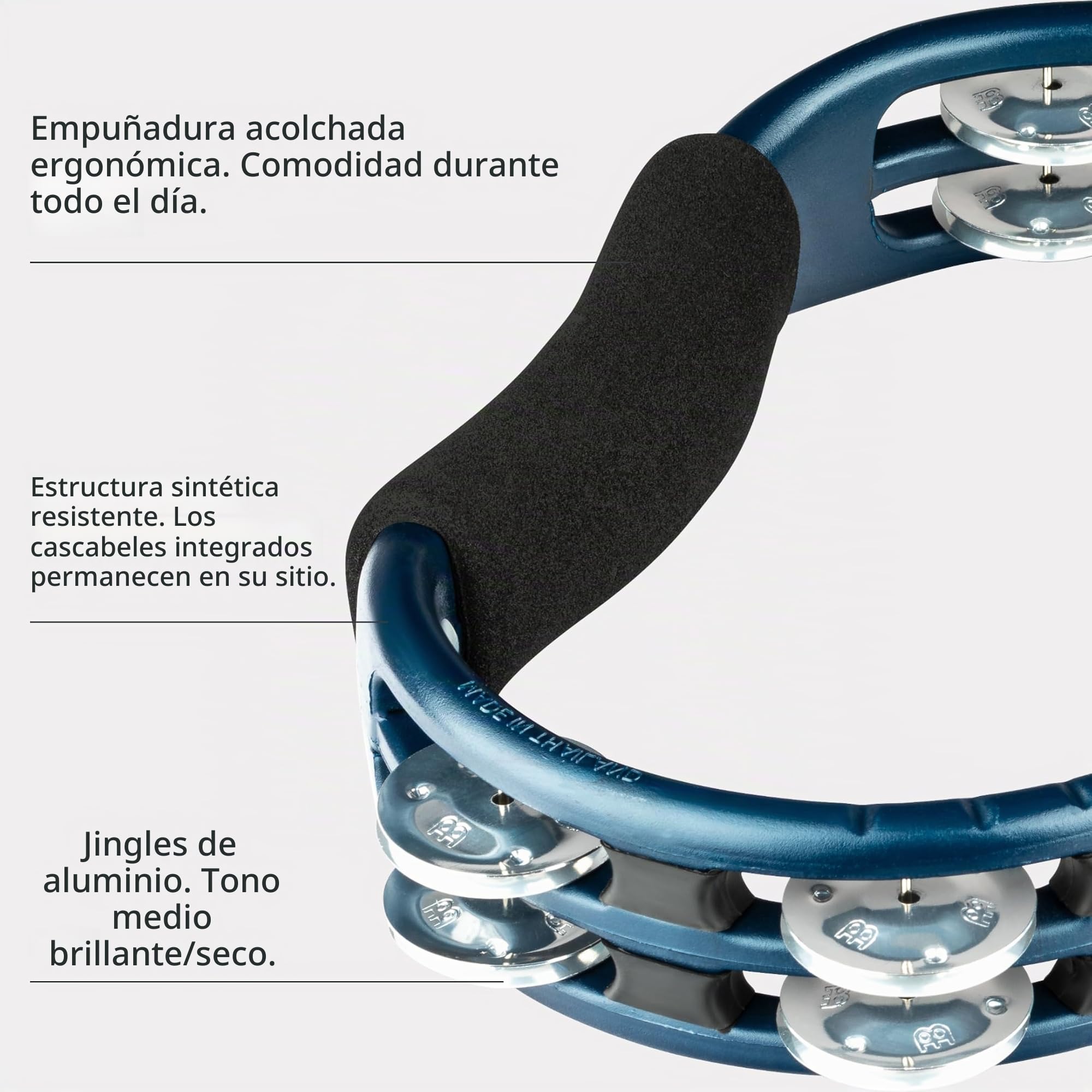 MEINL Percussion Hand Tambourine - Aluminio Azul, TMT1A-B