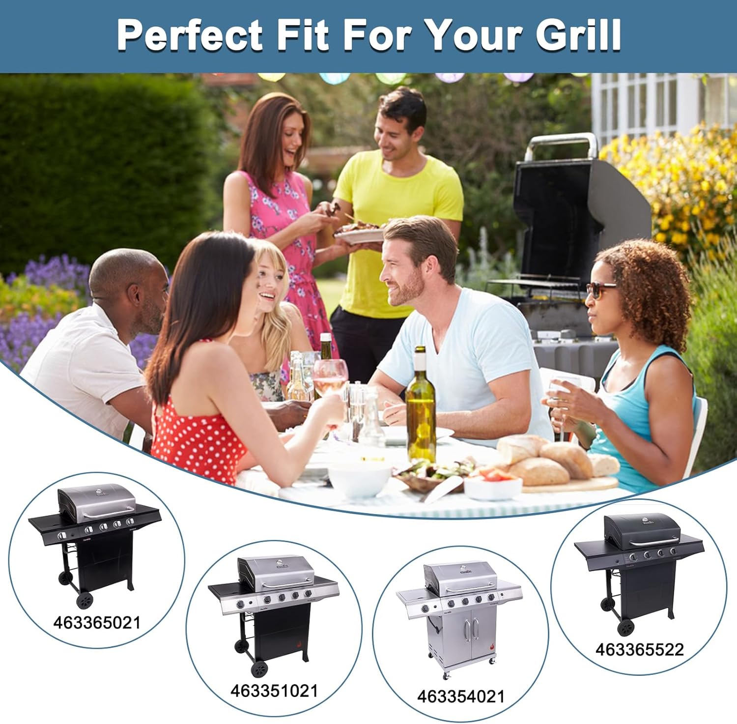 Grill Replacement Parts for Charbroil 463365021 463351021 463350722 463354021 463365522 463352521 463351221 463350521 463350922 463353521 463353021, G426-0005-W1 G426-0004-W1 Grill Cooking Grates