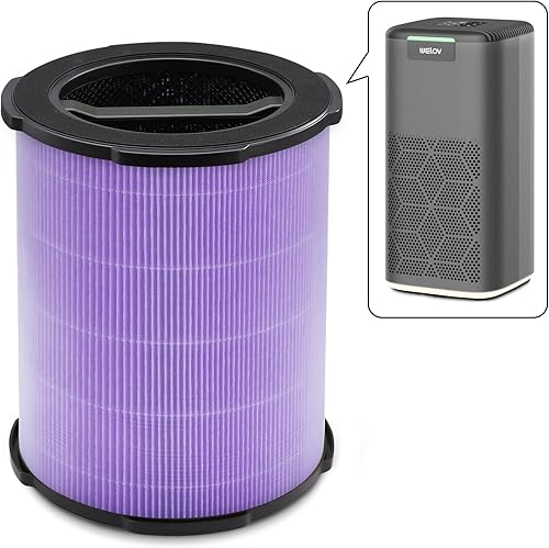 Miniatura 8 de WELOV P200S - Filtro absorbente de toxinas 2 paquetes, 3 en 1 H13 True HEPA y filtro de carbón activado de alta eficiencia para formaldehído,