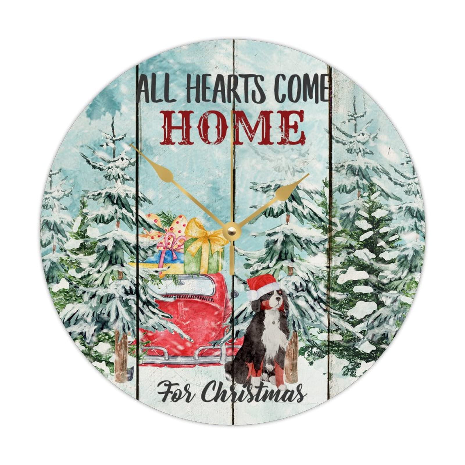 Horloge murale 38 cm cadeau idéal pour les amoureux des chiens et de la décoration de Noël