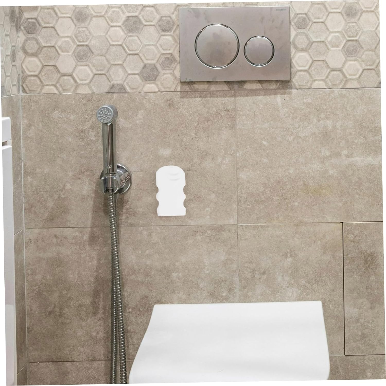 Universal Shower Head Suction Holder Silicone Wall Bracket White image 5