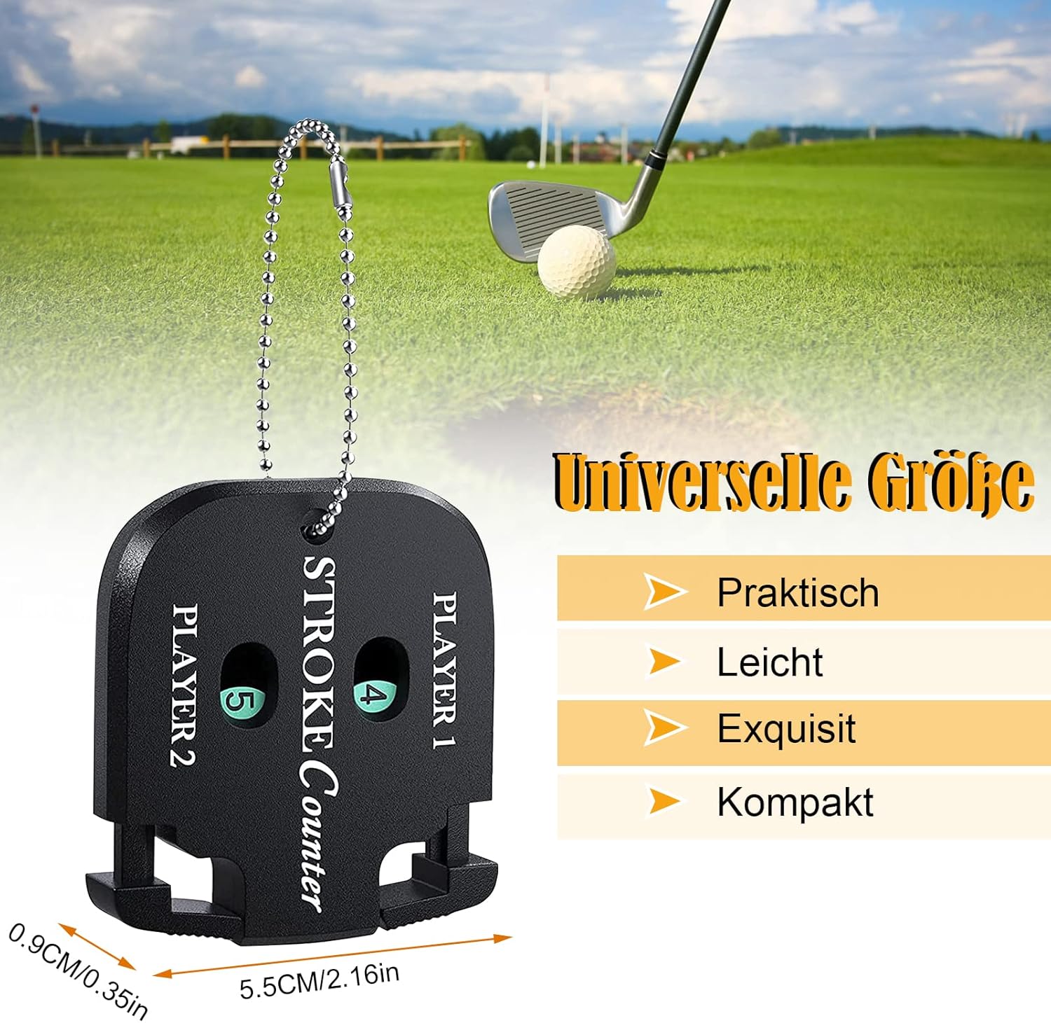 2 Piece Golf Score Counter Outdoor Sport Counter Clicker Golf Punch