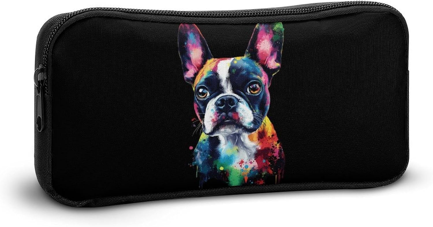 Colorful Boston Terrier Travel Cosmetic Bag Makeup Bag image 5