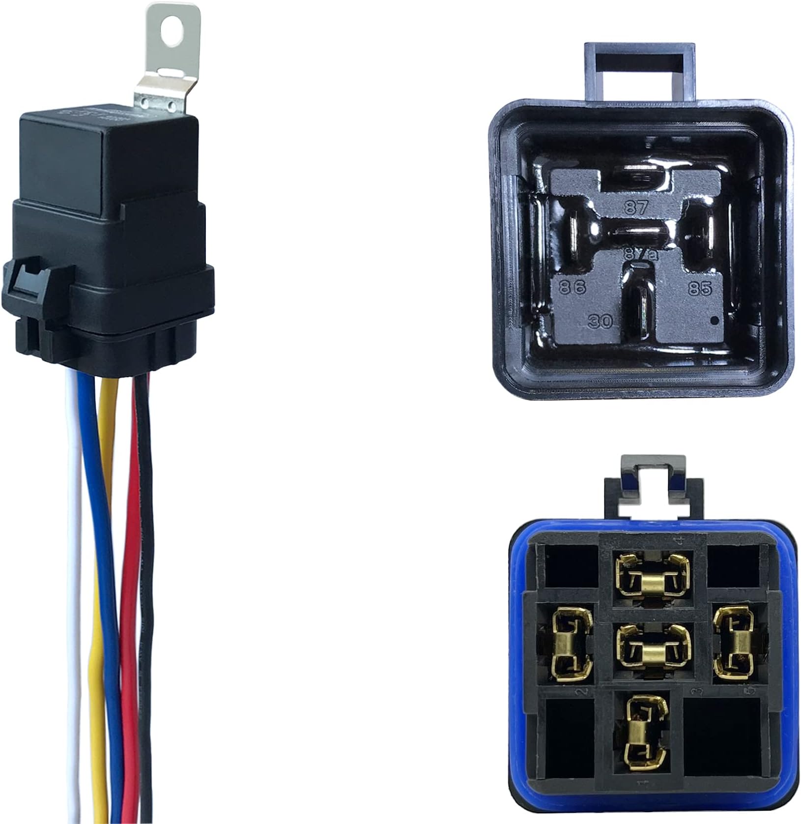 irhapsody 1 Pack 40/30 AMP 12V DC Waterproof Relay Kit with Heavy-Duty Pigtail, 5-PIN SPDT Automotive Relay