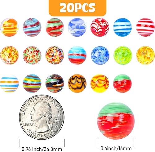 Miniatura 2 de FUTUREPLUSX 36 canicas de vidrio a granel, mármoles que brillan en la oscuridad de 0.630 in0.6 pulgadas, canicas de vidrio luminosas para niños,