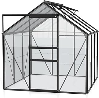 Vitavia Gewächshaus Venus 3800", schwarz, 3,8 m², 3 mm ESG | Wetterfestes & stabiles Treibhaus | Perfekt für Gemüse & Pflanzen | Robust & langlebig