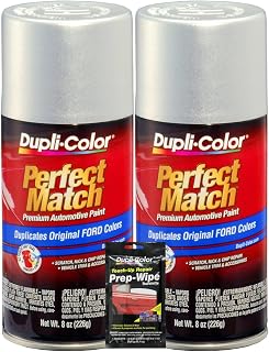 Dupli-Color Silver Frost Exact-Match Automotive Paint for Ford Vehicles - 8 oz, Bundles with Prep Wipe (3 Items)