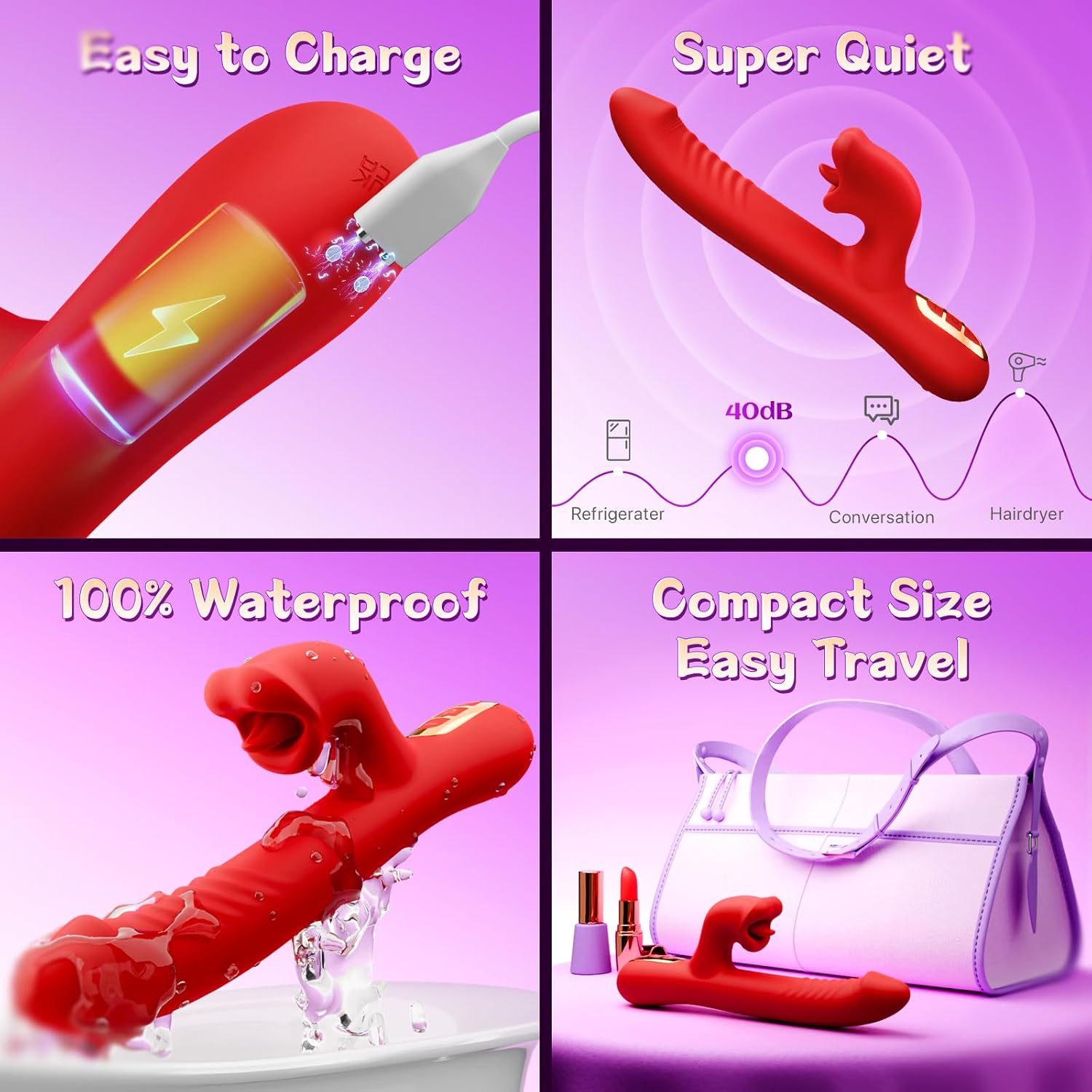 Enhanced Mode Control Remote Control Realistic Adult for Women Today Toys for Women Pleasure Toy Bullet Tool Today Soft Sensory Machine Tool with Strong Suction Cup for Hands Free Play (Rose Red)