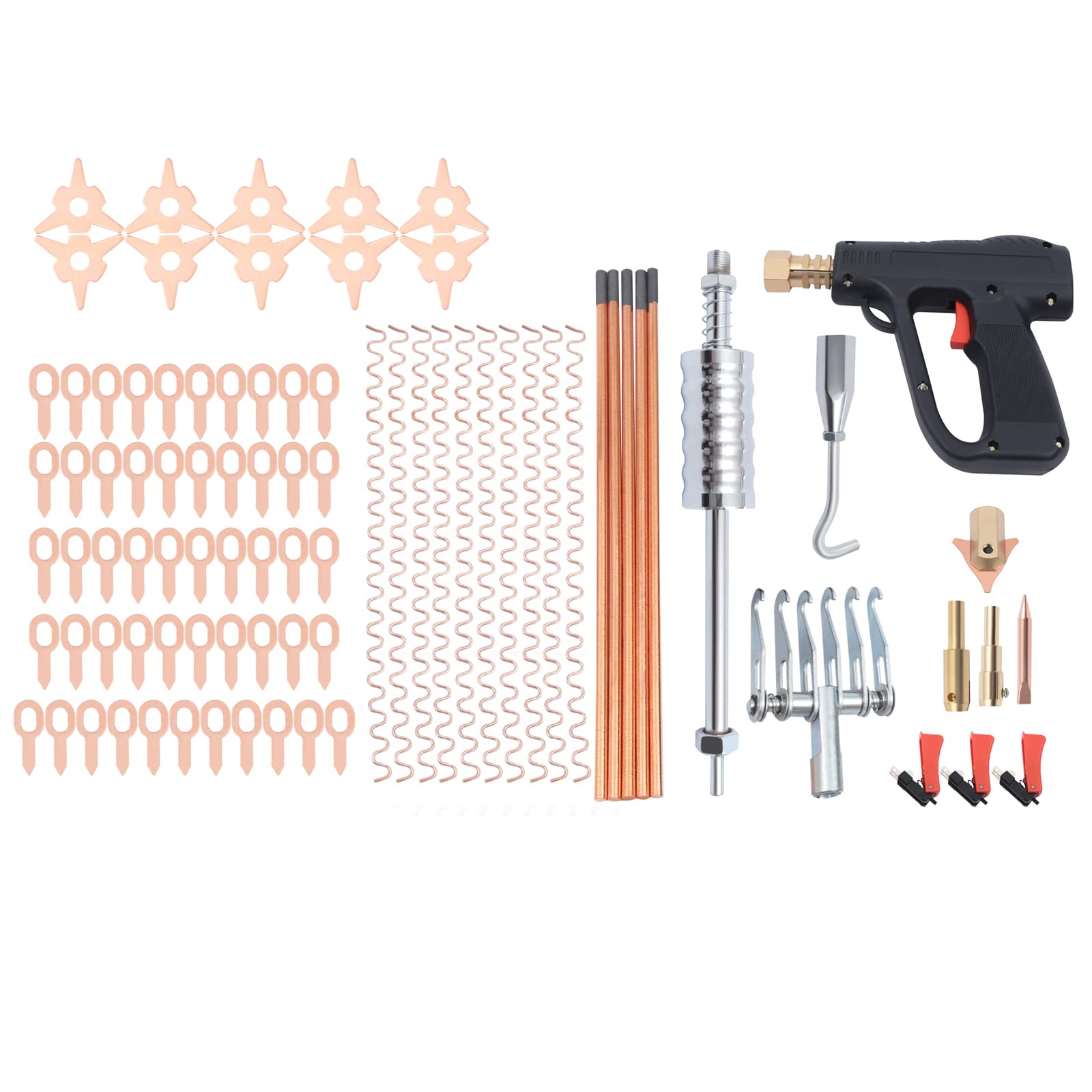 Stud Welder Dent Puller Kit 86pcs Dent Puller Kit Welding Repair Tool with 6-Finger Concave Claw Car Body Panel Dent Spot Welding Repair Tool, Dent Repair Remover Setfor Car Truck SUV