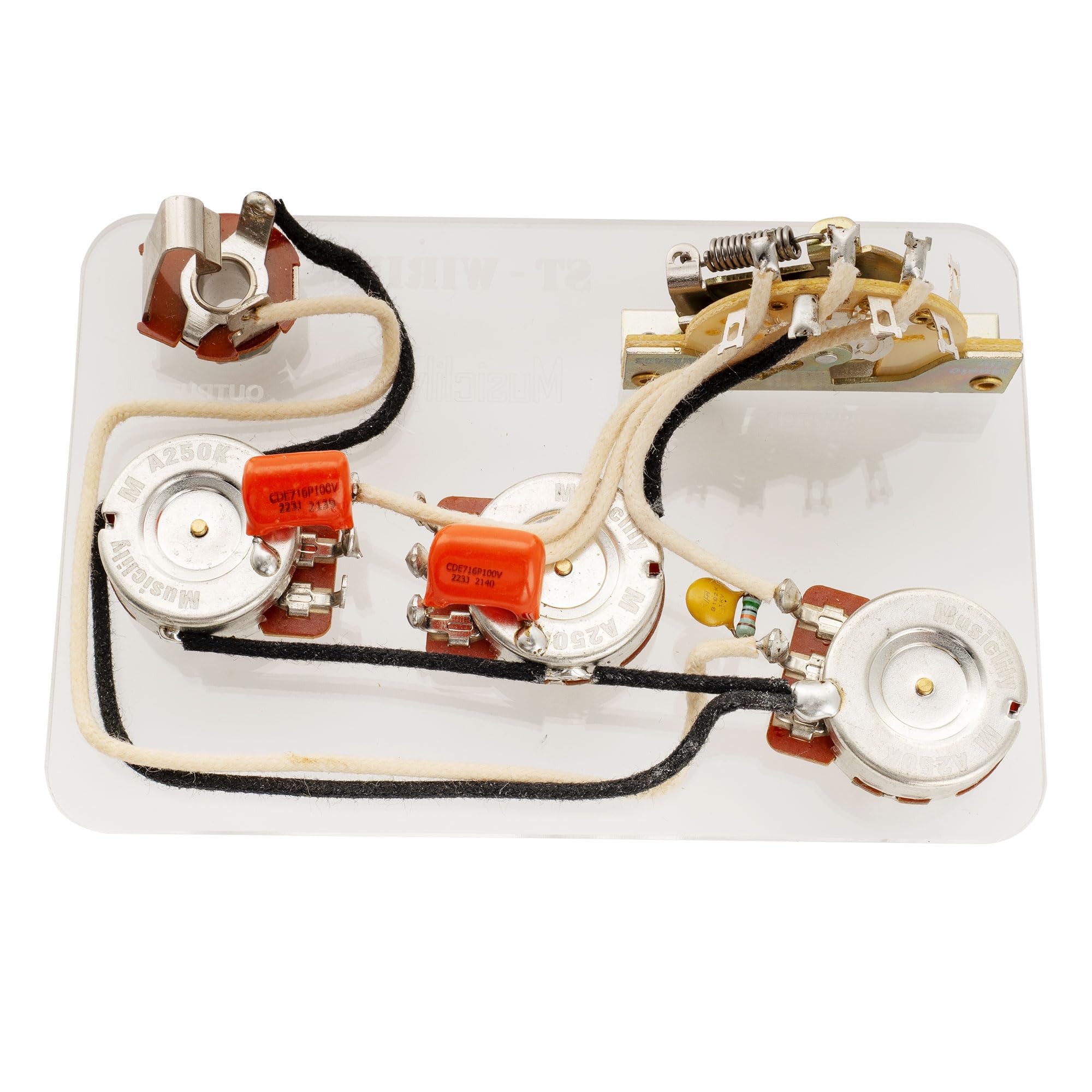 Amazon | Musiclily Pro ストラトギターオート分割配線済みキット