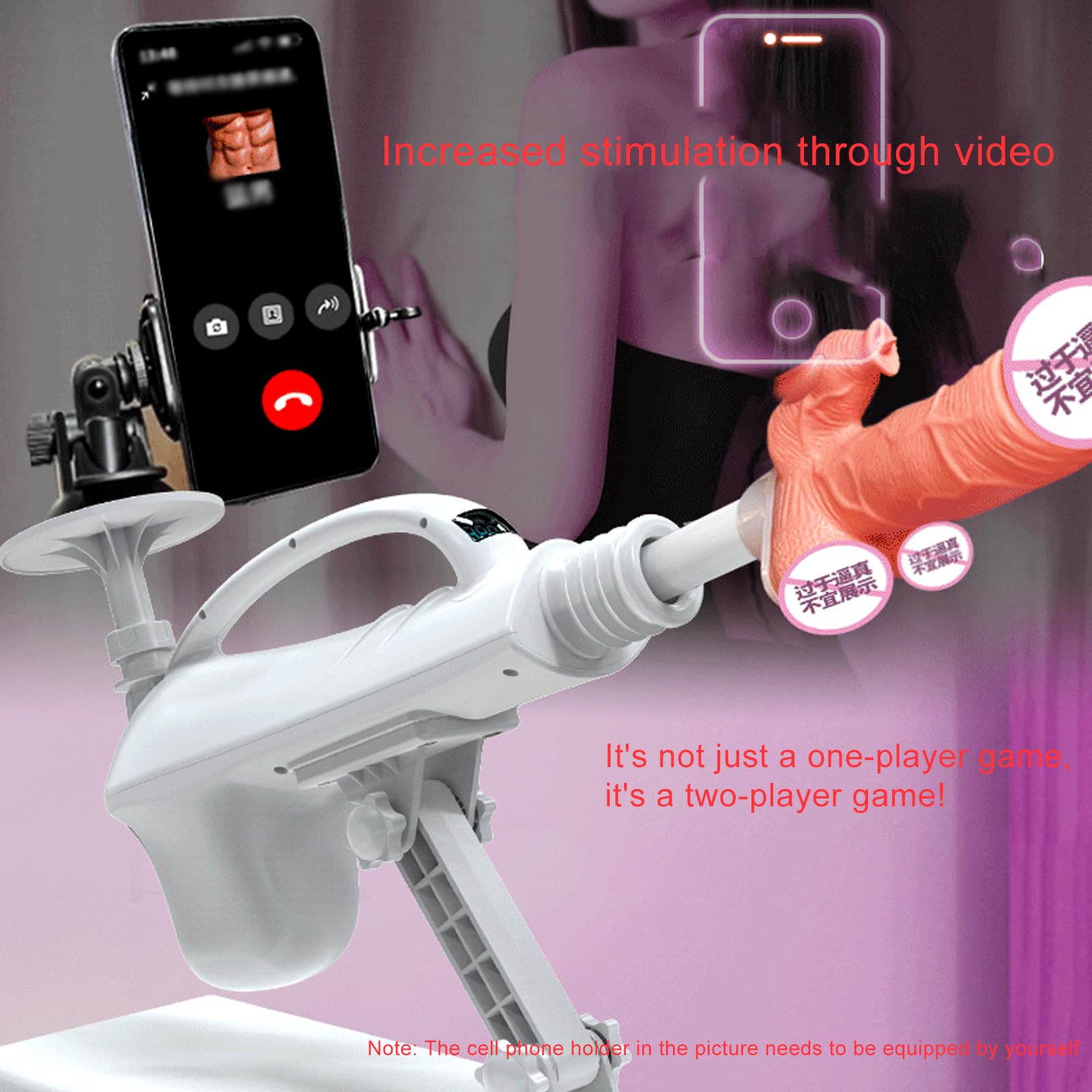 AMAZBEE Máquina Sexual Consolador Automático para Joder con Múltiples Accesorios con Pantalla Digital Calefactora Diseño de Empuje Automático (6 pcs)