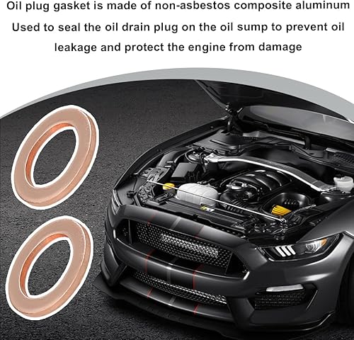 Miniatura 4 de 10 juntas de tapón de drenaje de aceite, juntas de sellado de aceite Cooper Crush de 0.551 in, juntas de tapón de drenaje de repuesto automotriz
