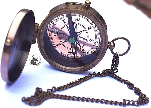 Miniatura 4 de Brújula de latón regalo para mi hijoregalo náutico para hijo de papáregalo para hijo de mamá Un regalo perfecto y único con estuche de cuero