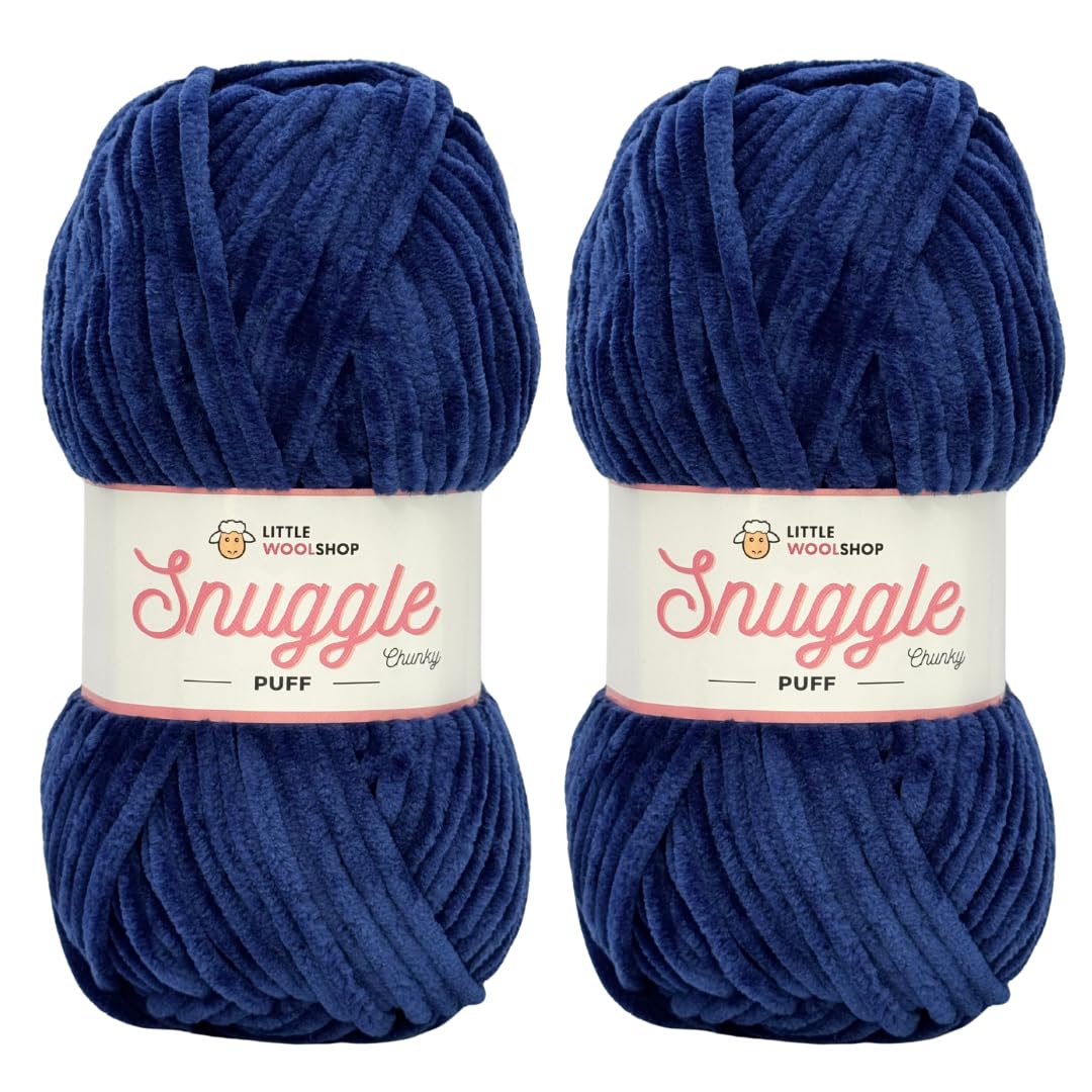 LittleWoolShop Snuggle Puff Chunky Chenille Yarn 100g - 100% Supersoft Polyester (Elderberry Jam 4279, Pack of 2) — image 1