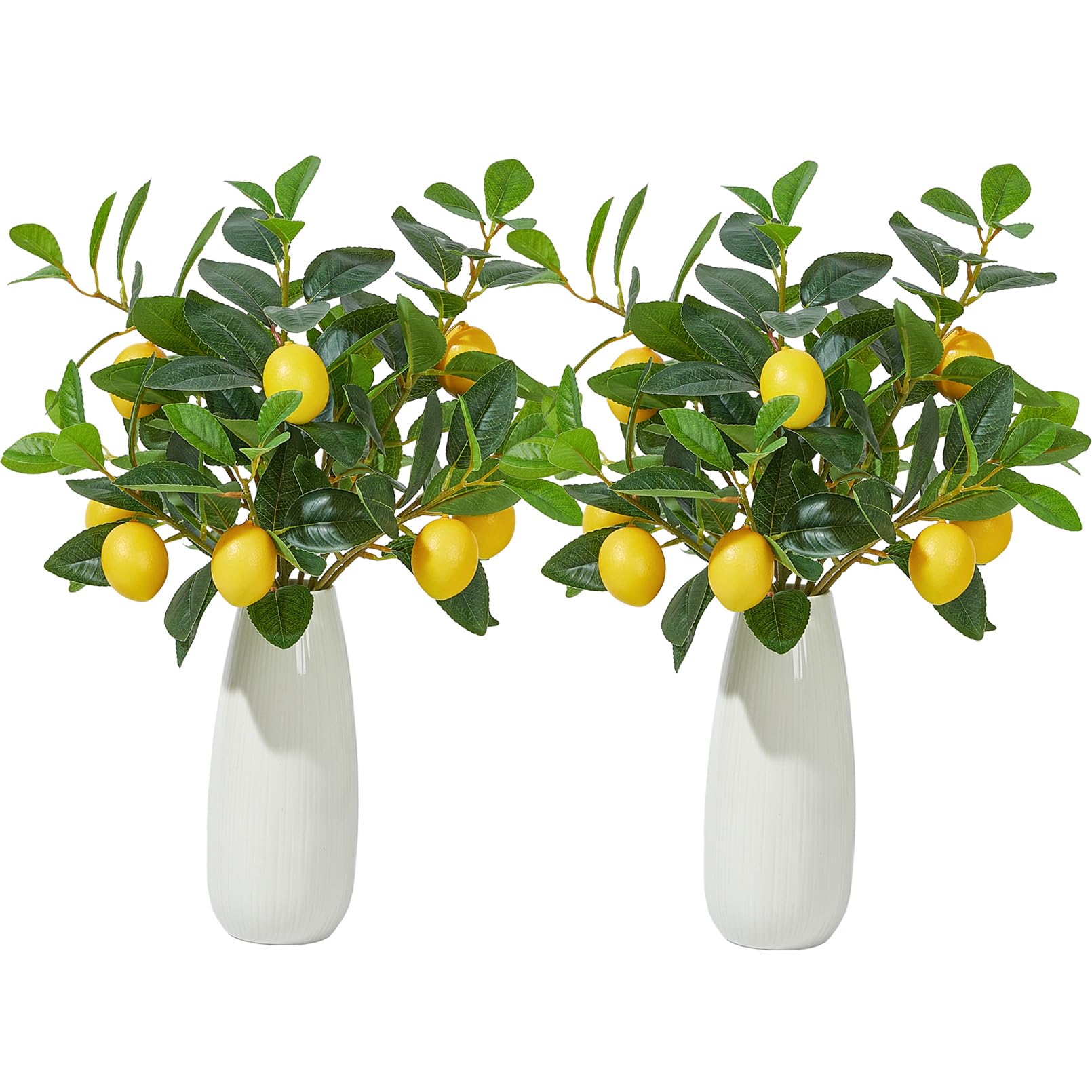 Photo 1 of Heleze 6 Pcs Artificial Lemon Branches - 18 Inch