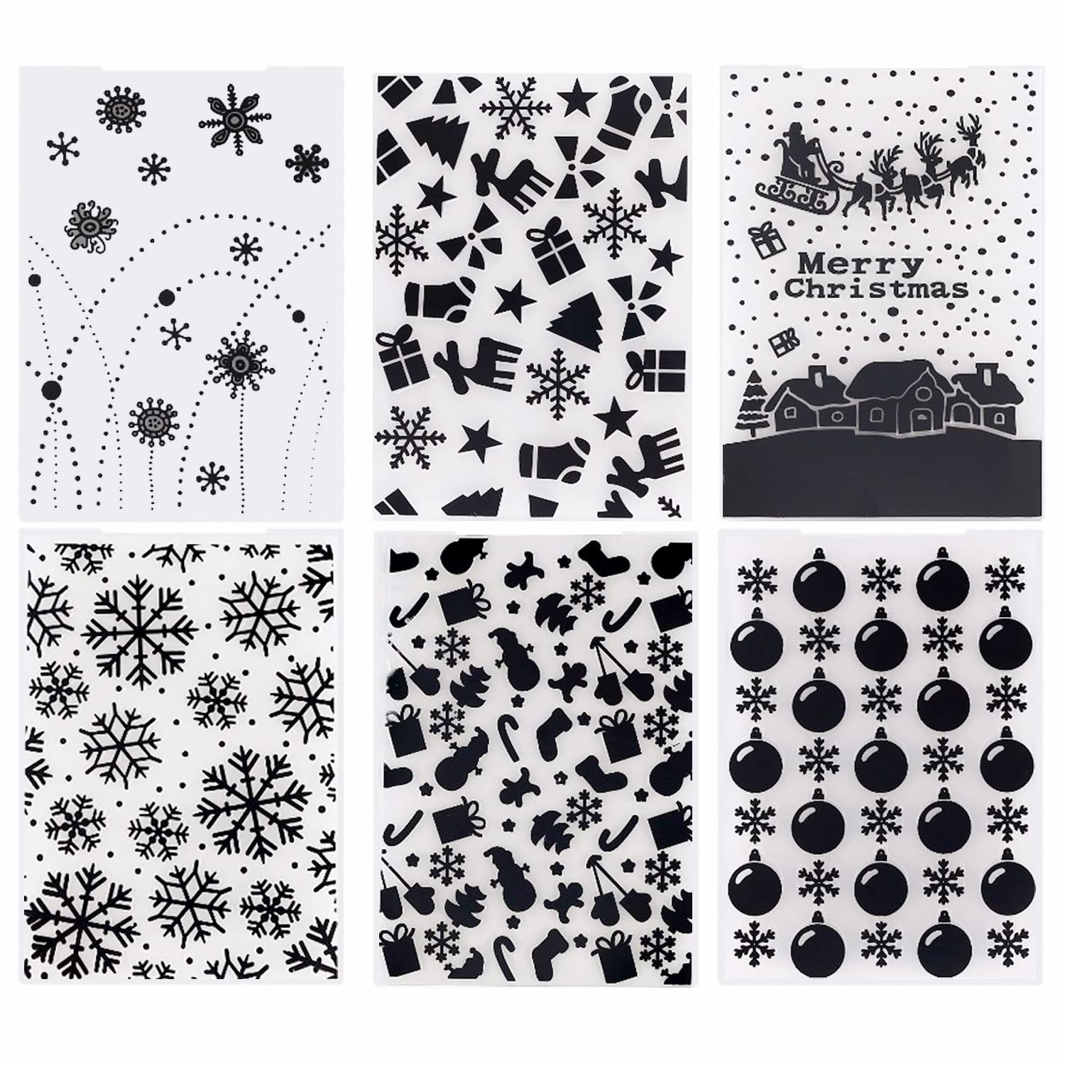 Pochoir De Gaufrage Plastique Motif Chutes De Neige - 10.8x14.5 Cm - Pour Cartes, Scrapbooking, Artisanat Papier