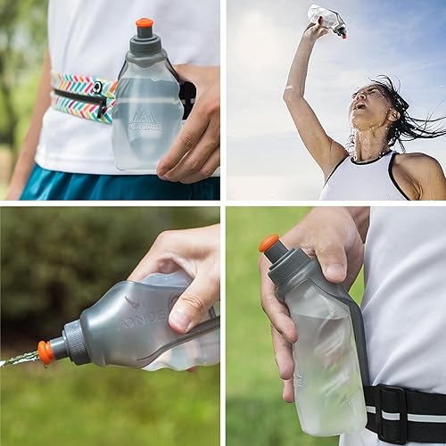 Miniatura 7 de Azarxis Botellas de agua para correr, sin BPA, chaleco de hidratación a prueba de fugas, cinturón de repuesto para triatlón, maratón, senderismo,