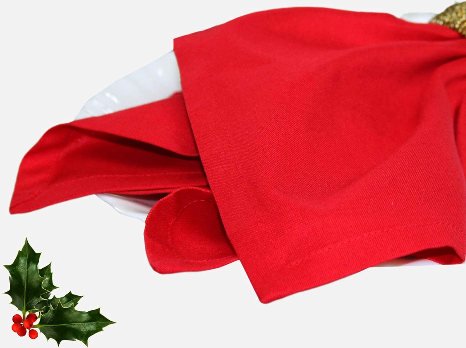 COTTON CRAFT Classic Christmas Napkins - Xmas Holiday Autumn Fall Harvest Thanksgiving Celebration Party - Mitered Corners - 12 Pack - Pure Cotton - Reusable Cloth Washable - 18 in x 18 in Red : Everything Else