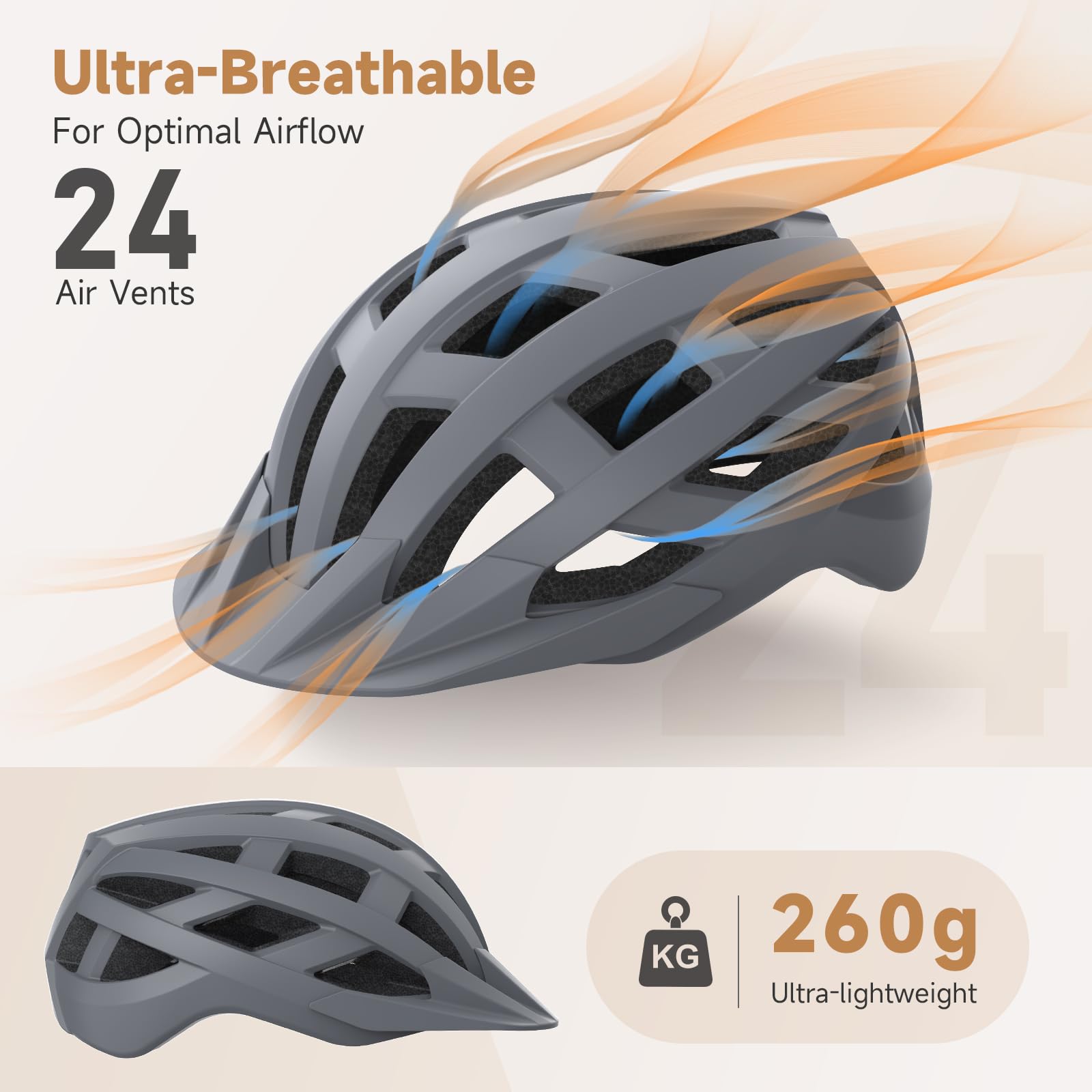 Findway Bike Helmet, Lightweight Breathable Cycling Helmet for Men & Women, Adjustable Fit Urban Commuter Helmet for Road & City Riding