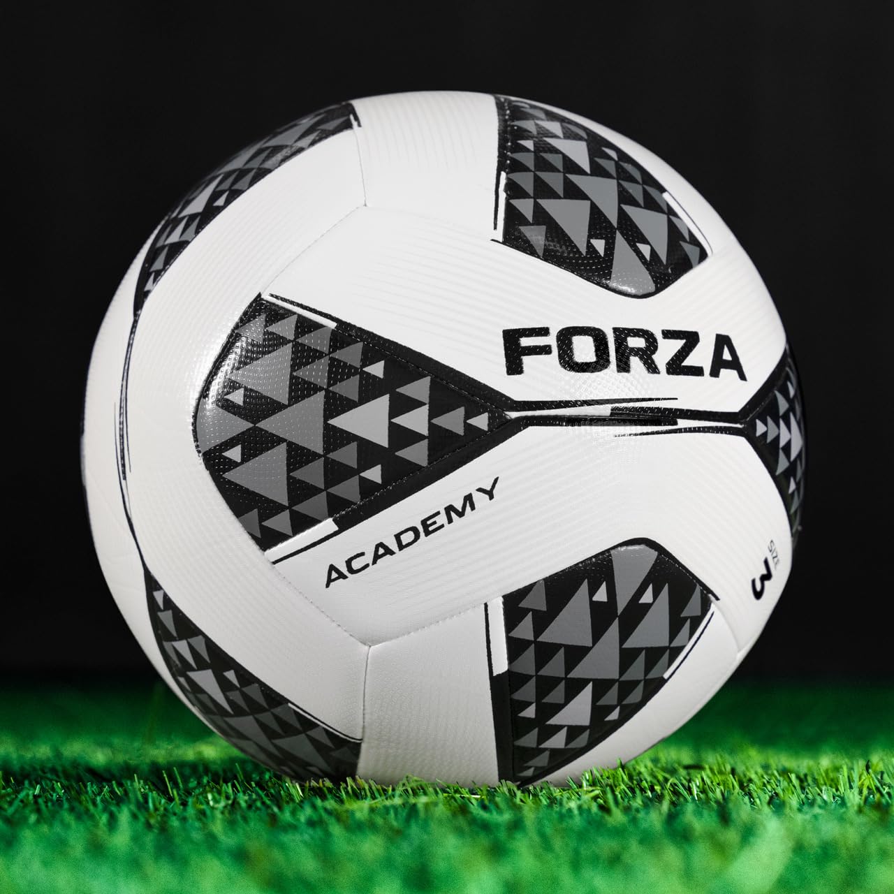 FORZA Academy Footballs – FIFA Certified, Durable Match & Training Balls, 6 Colour Options & Multipacks (Black & White, Size 3 (Kids) - Pack of 3)