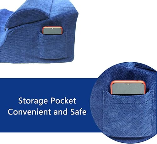 Miniatura 5 de Bed Wedge Pillow with Memory Foam Top, for Leg and Back Support Pain Relief Triangle Support Pillow, Wedge Pillows for Reading and Rest, with