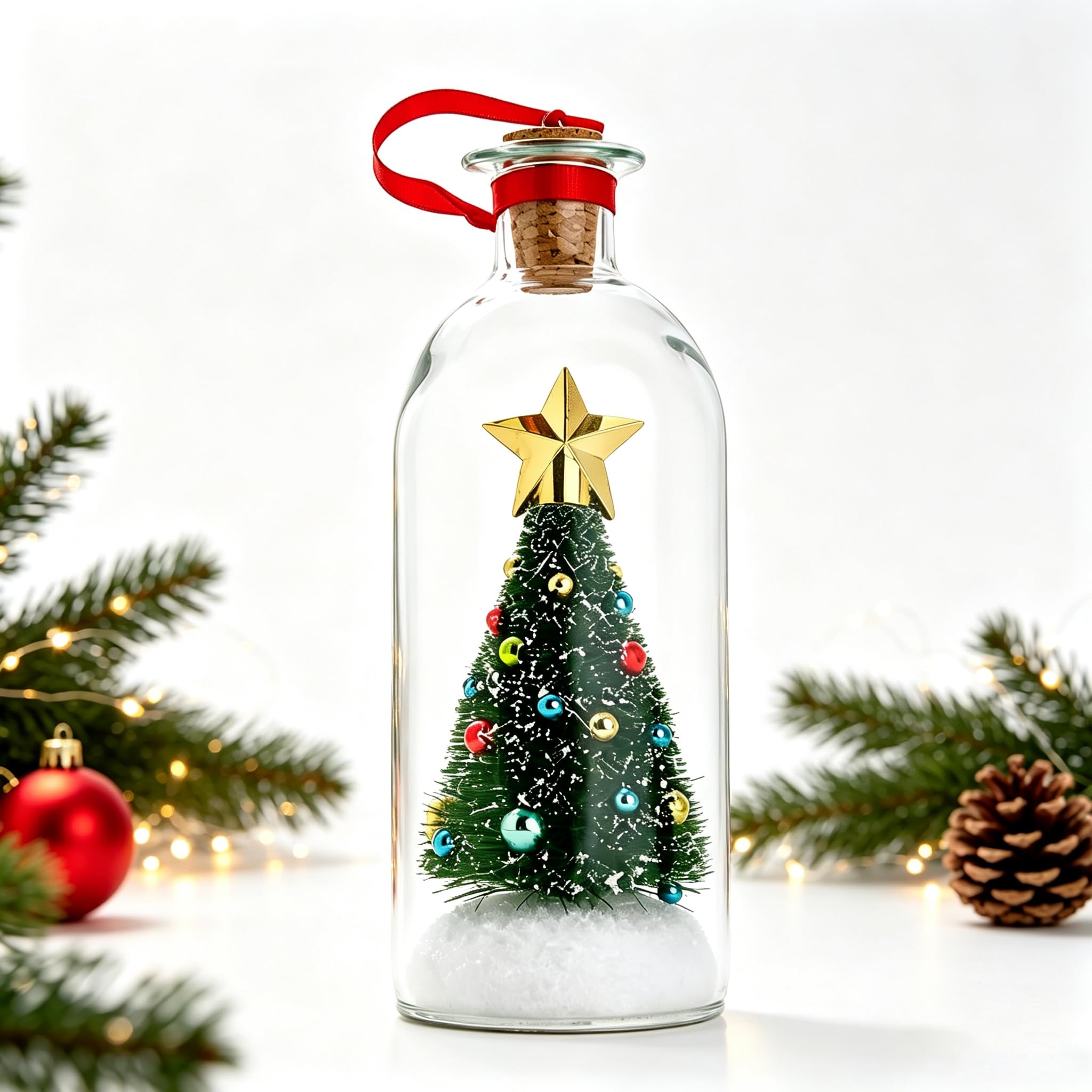 Recordable Christmas Tree Message in a Bottle Voice Record Holiday Keepsake