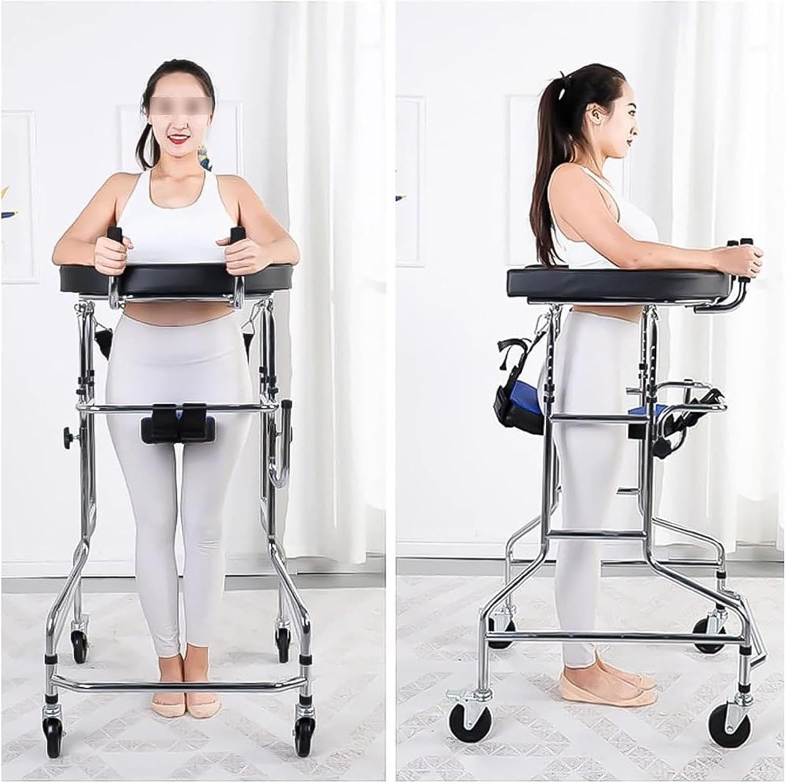 Andador Vertical for Personas Mayores con Asiento, Andador de 8 Ruedas