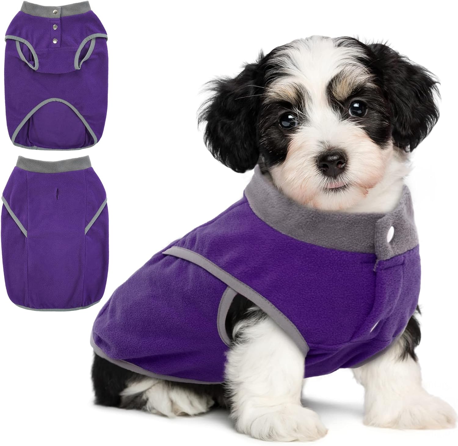 QBLEEV Dog Fleece Sweater, Dog Fleece Vest with Harness