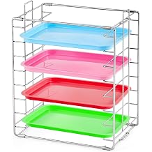 Moxweyeni Instrument Tray Rack Dental Instruments Organizer Chrome Tray Rack for Size B Trays and Lids, Holds 8 Trays