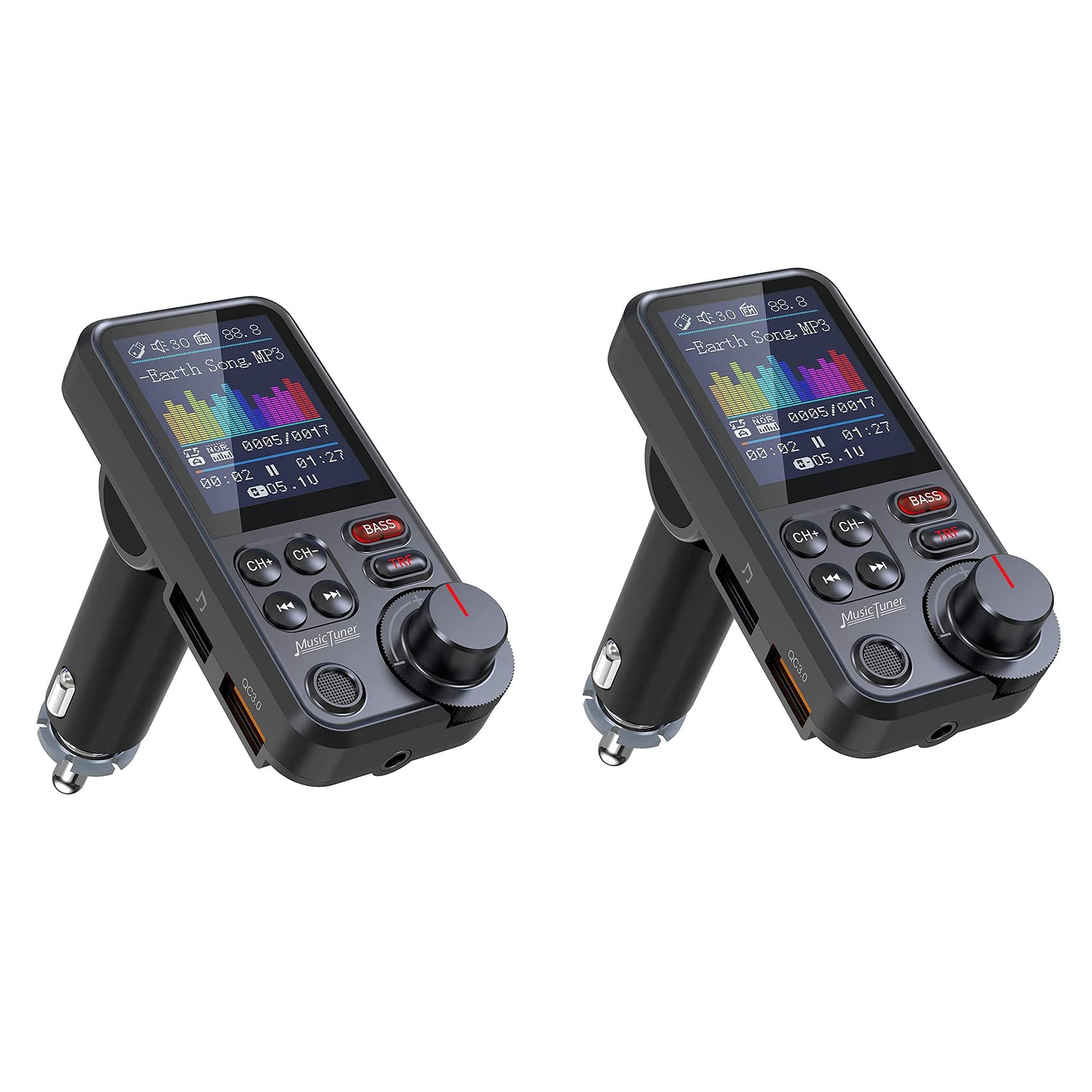 2X BT93 Voiture Lecteur Mp3 U Disque Musique Bluetooth 5.0 Transmetteur FM Réglage du Mode EQ USB Voiture Charge