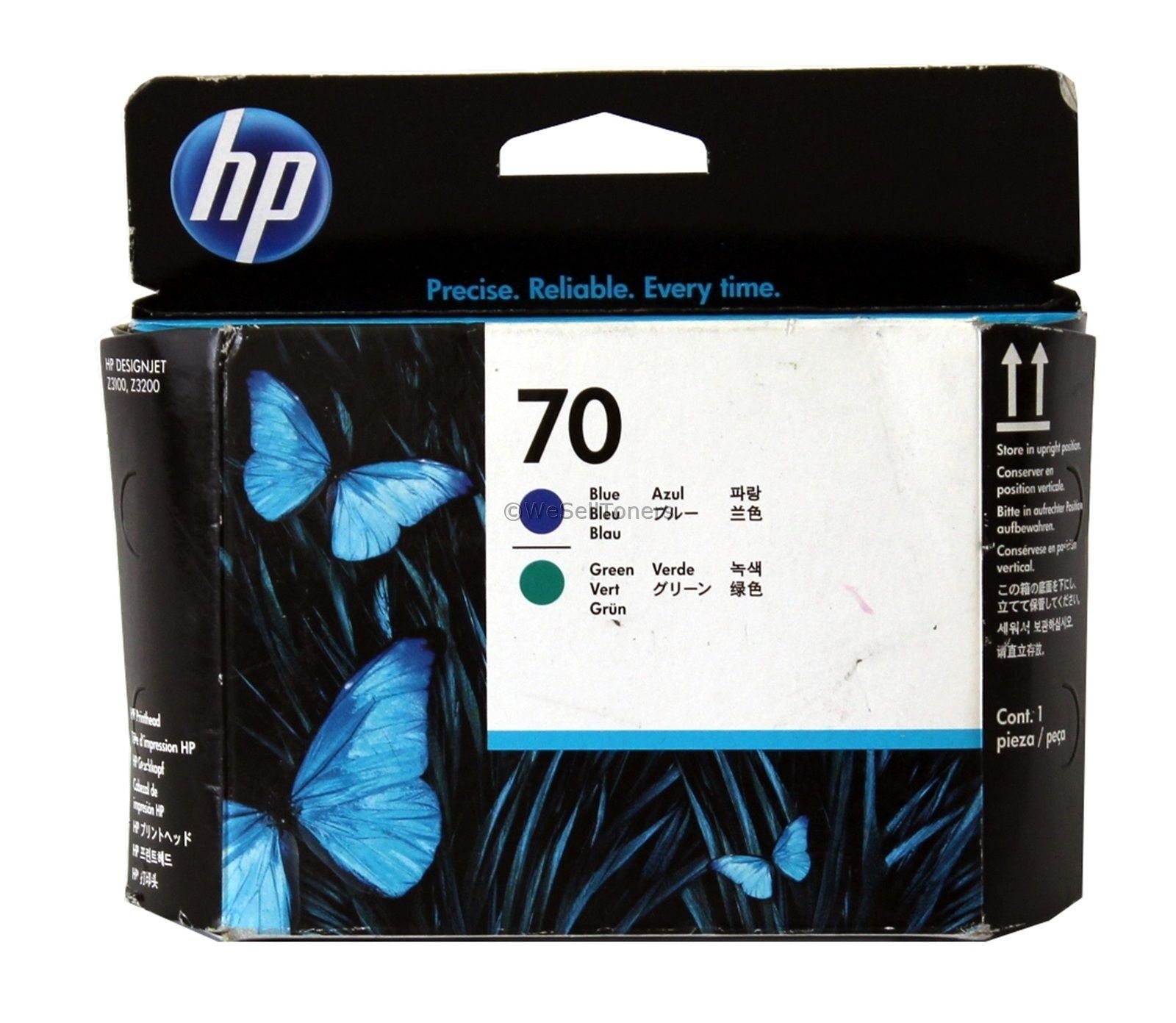 (Hewlett Packard) Original C9408A Hp 70 Blue And Green Designjet Printhead, Blue/Green