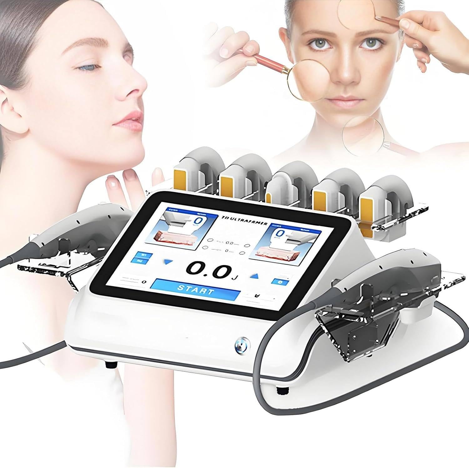 POIMHEW 7D HIFU RF Painless Body and Facial Slimming Machine: Lifting Effect, Tones, Firms, and Eliminates Wrinkles. Ideal for home or salon use