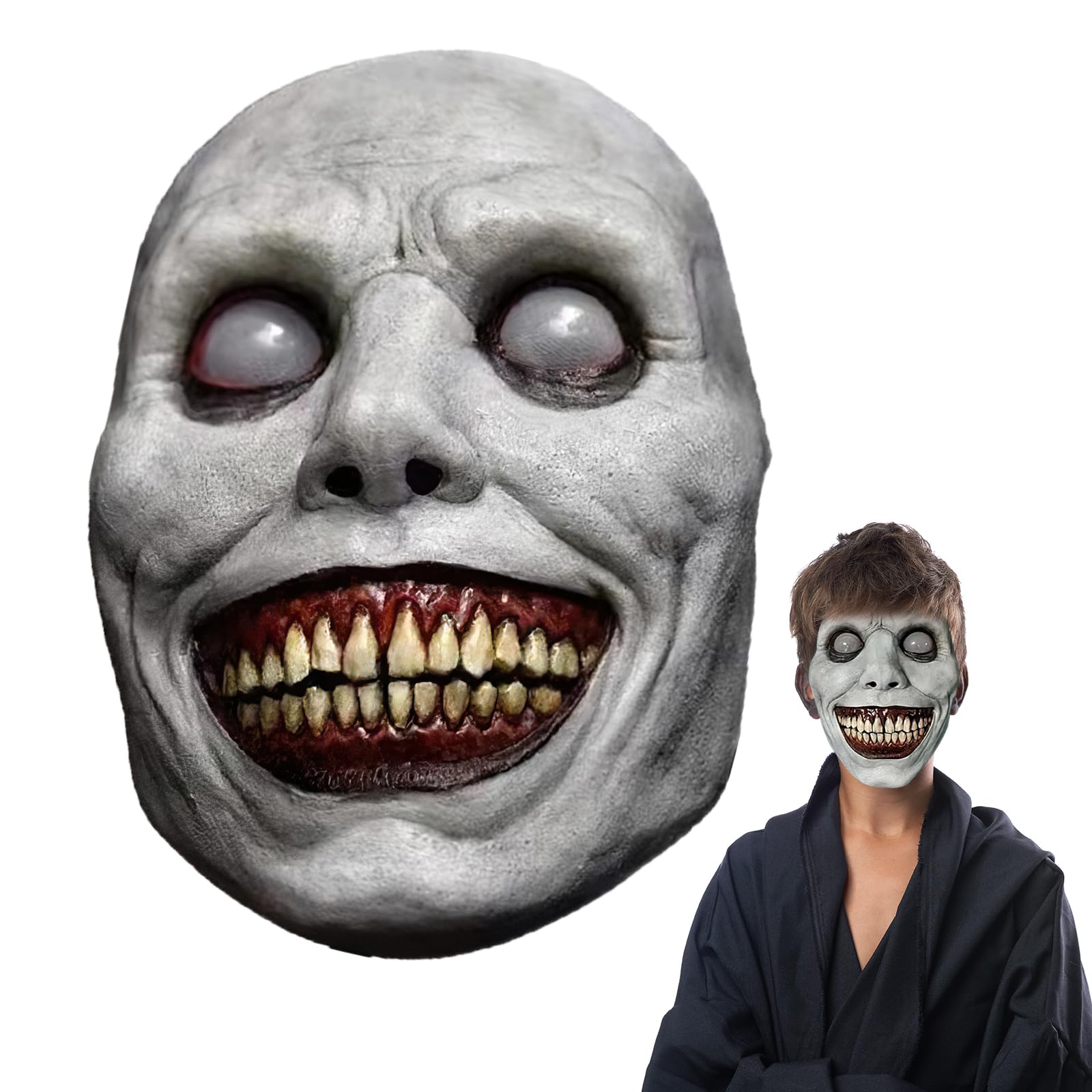 QKEINV Horror Halloween Mask, Smiling Demons, Horror Masks, Evil Cosplay Props, Smiling Demons Mask