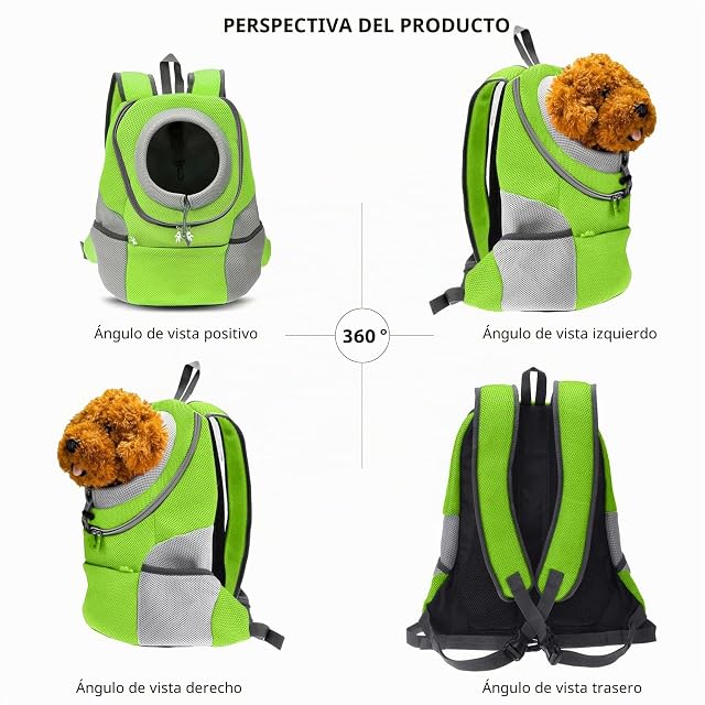 Foto 4 de 7 de PETCUTE Mochila Mochila Bolsos pequeños transportador portabebés,Verde,M