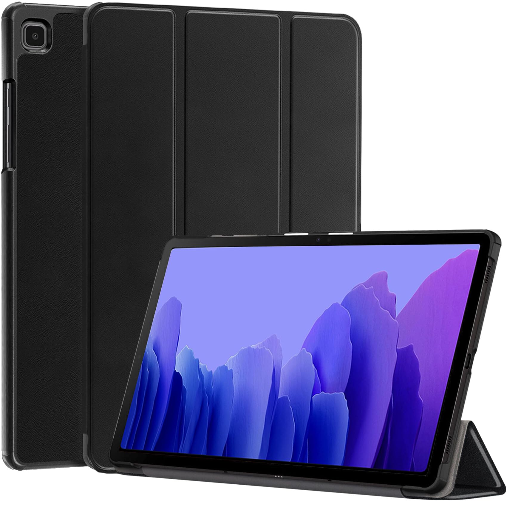 Robustrion Smart Trifold Hard Back Flip Stand Case Cover for Samsung Galaxy Tab A7 Back Cover 10.4 inch [SM-T500/T505/T507] 2020 - Black