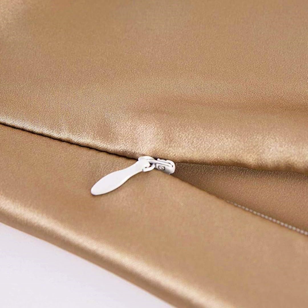 19 Momme Silk Pillowcase with Hidden Zipper, Double-Sided, Hair and Skin Care (Taupe, Standard 50x75cm) - Image 4