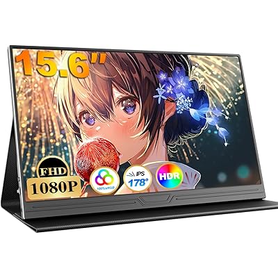 CUIUIC モバイルモニター 15.6インチ ポータブルモニター モバイルディスプレイ 1920x1080FHD IPS液晶パネル 400Nits 100%広 …