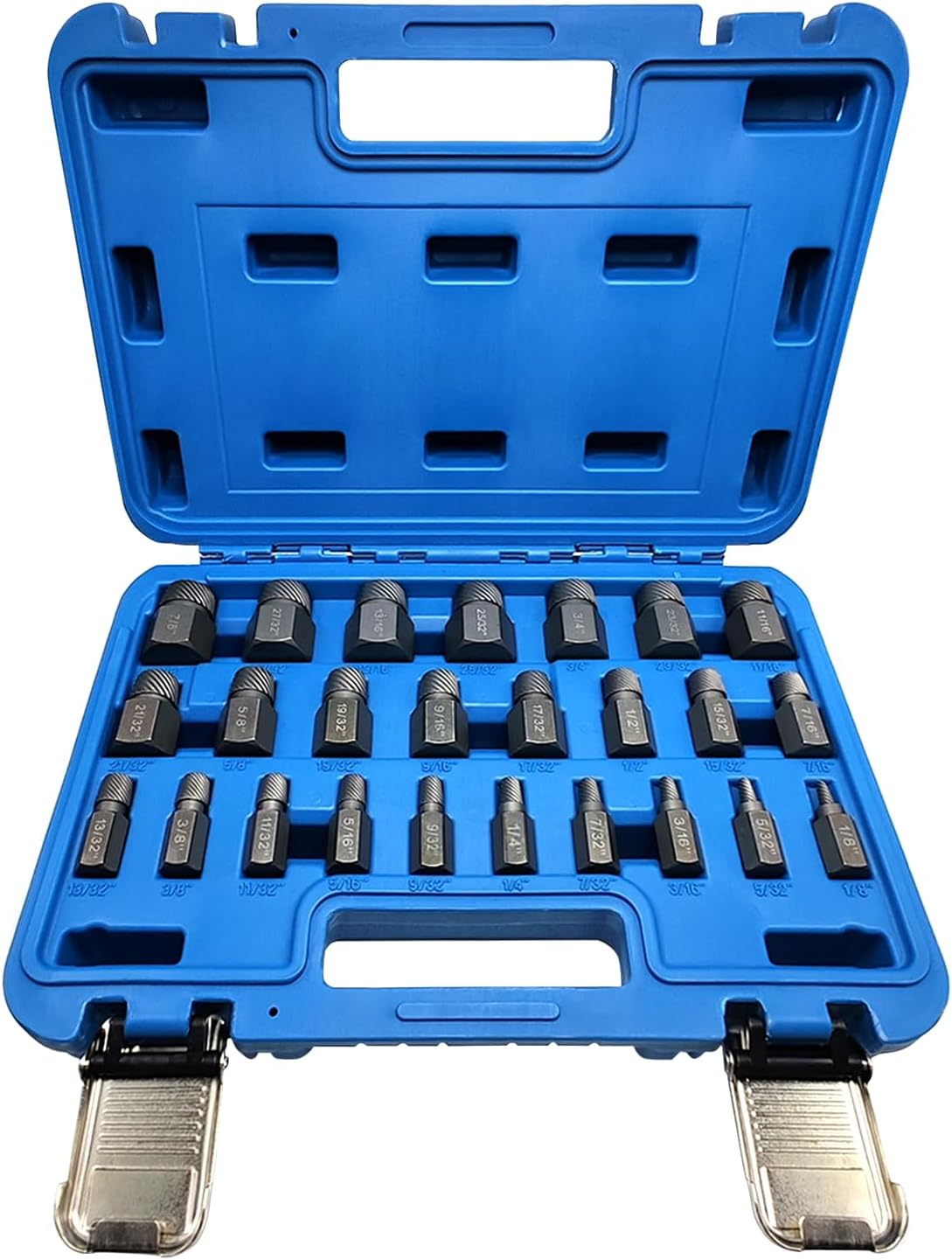 25PCS Multi-Spline Screw Extractor Set, 3/8" Inch Adaptor Easy Out Bolt Remover Kit, Bolt Extractor Set, Hex Head Multi-Spline, Kit for Broken Removing Nuts Bolts Screw