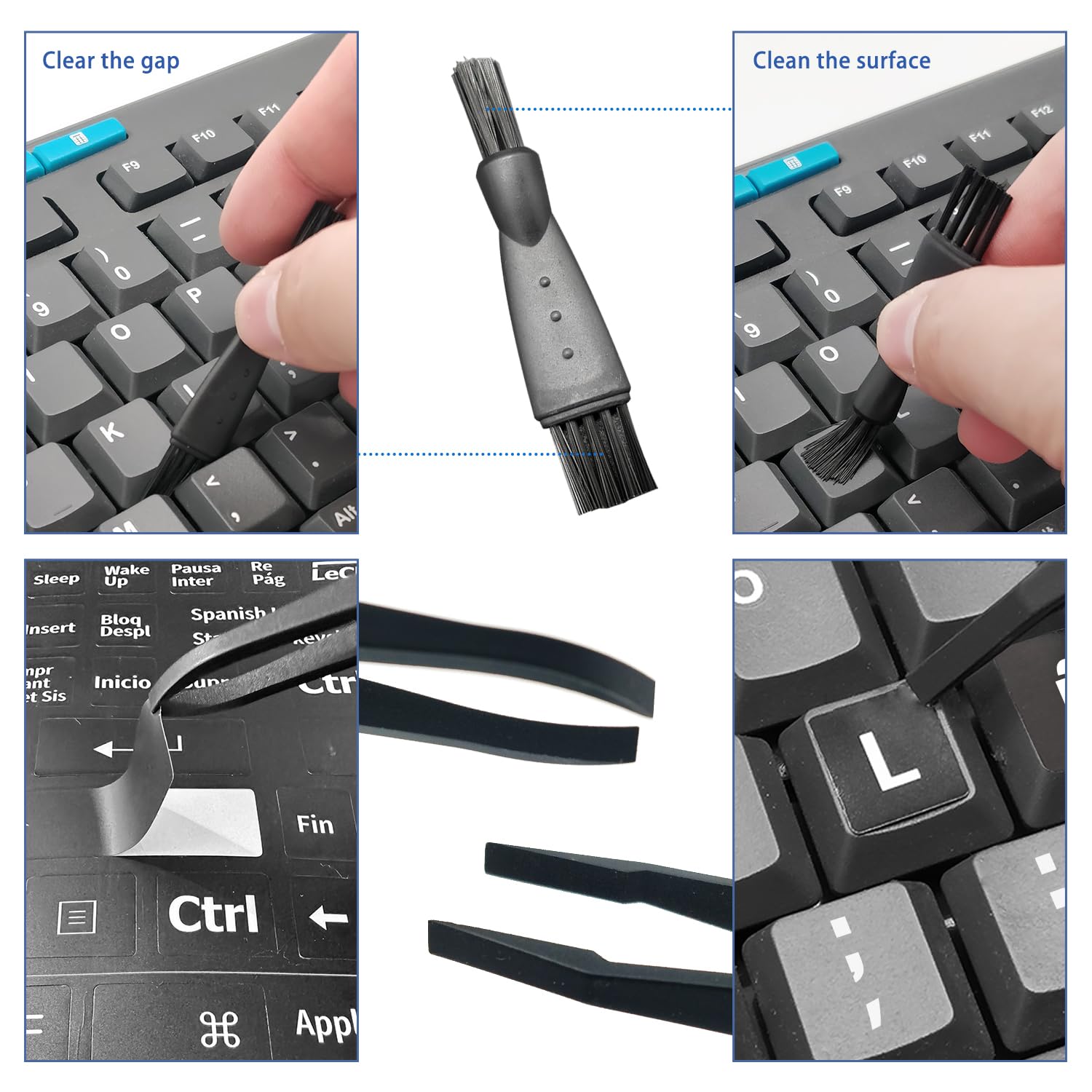 Pegatinas para Teclado Español, 2 Pcs de Repuesto de Letras, para Cualquier Teclado Estándar, Computadora Portátil (Diseño en Español, Mate)