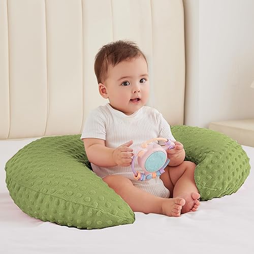 Almohada de lactancia para biberón y lactancia, esencial de lactancia ergonómica cómoda para mamá y bebé, almohada de apoyo de alimentación con