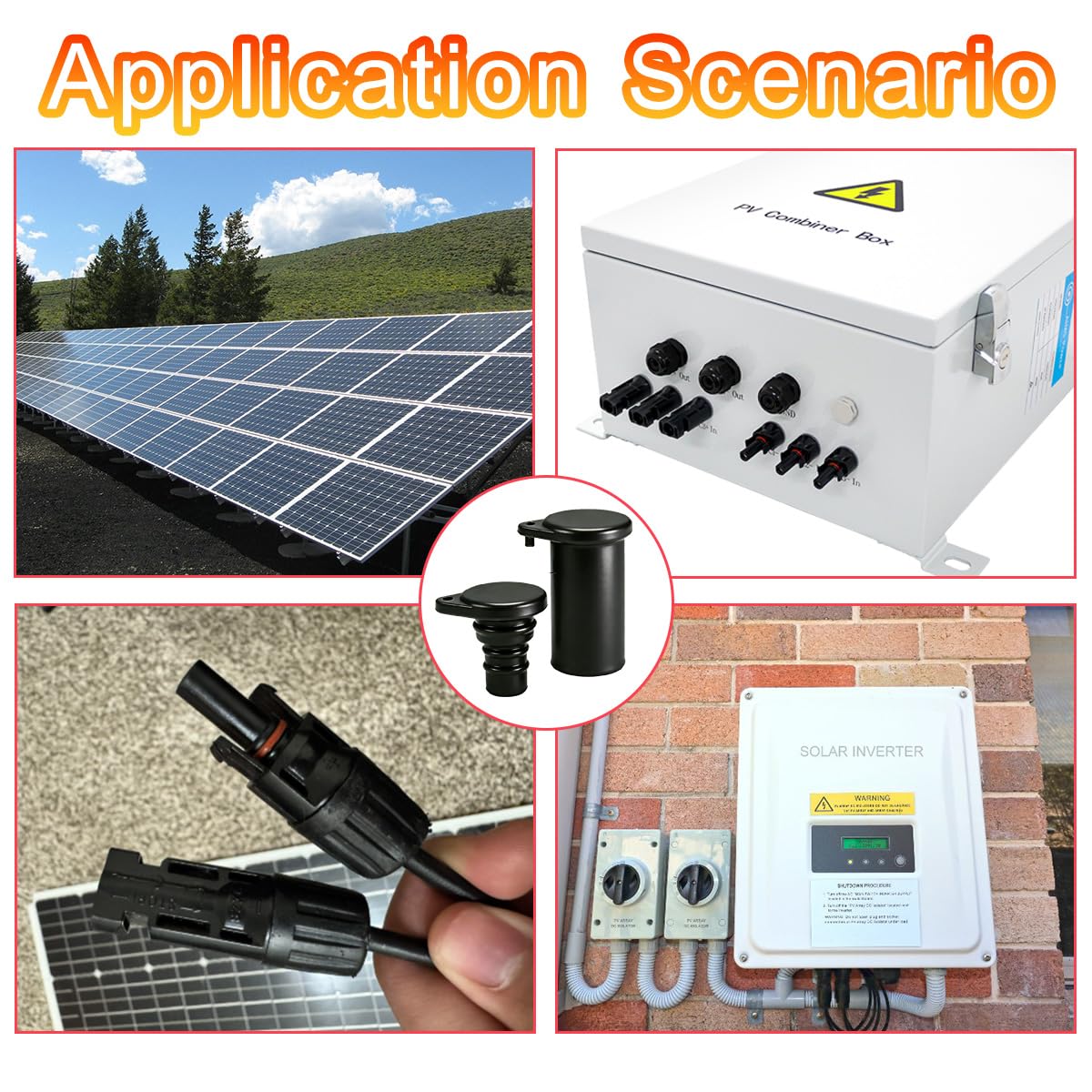 12 par nasadek złącza solarnego MC4, IP68, silikonowe uszczelnienie paneli słonecznych, wodoodporne, pyłoszczelne złącza z 2 kluczami MC4, do męskiego i żeńskiego modułu falownika